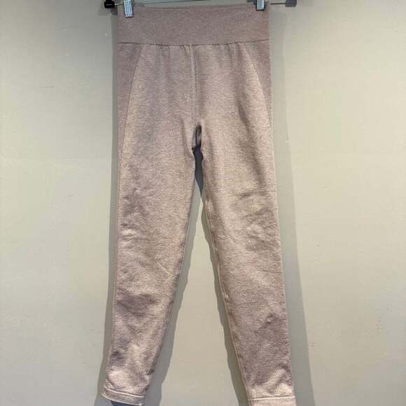 Gymshark High Waisted Leggings – Light Grey – Logo Waistband – Size Small/Medium - Picture 1 of 2